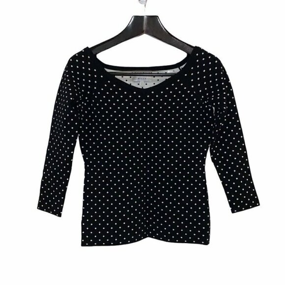 Milly 5F Bergdorf Goodman Blouse Black White Medium - Picture 1 of 6
